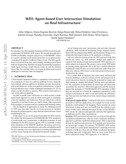 WES: Agent-based User Interaction Simulation on Real Infrastructure