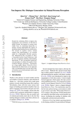 You Impress Me: Dialogue Generation via Mutual Persona Perception