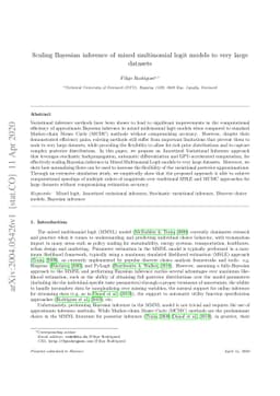 Scaling Bayesian inference of mixed multinomial logit models to very
  large datasets