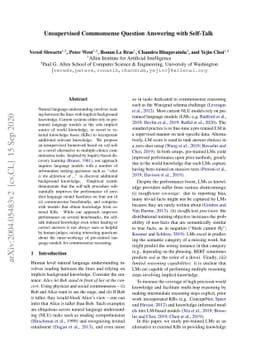 Unsupervised Commonsense Question Answering with Self-Talk