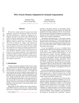 FDA: Fourier Domain Adaptation for Semantic Segmentation