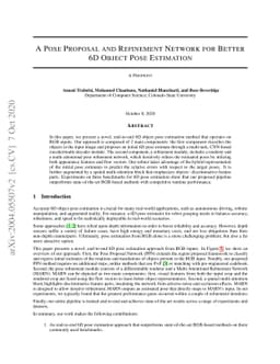 A Pose Proposal and Refinement Network for Better Object Pose Estimation