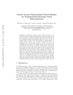Feature Lenses: Plug-and-play Neural Modules for
  Transformation-Invariant Visual Representations