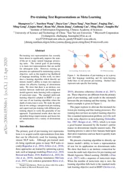Pre-training Text Representations as Meta Learning