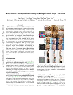 Cross-domain Correspondence Learning for Exemplar-based Image
  Translation