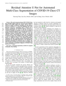 Residual Attention U-Net for Automated Multi-Class Segmentation of
  COVID-19 Chest CT Images