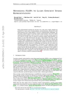 Minimizing FLOPs to Learn Efficient Sparse Representations