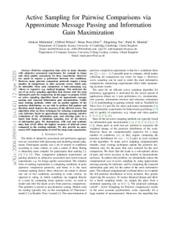 Active Sampling for Pairwise Comparisons via Approximate Message Passing
  and Information Gain Maximization