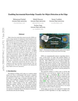 Enabling Incremental Knowledge Transfer for Object Detection at the Edge