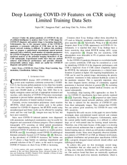 Deep Learning COVID-19 Features on CXR using Limited Training Data Sets