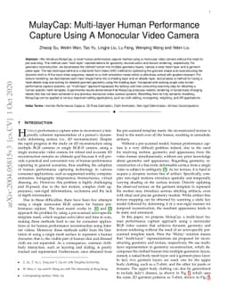 MulayCap: Multi-layer Human Performance Capture Using A Monocular Video
  Camera