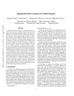 Regularizing Meta-Learning via Gradient Dropout