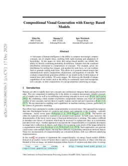 Compositional Visual Generation and Inference with Energy Based Models