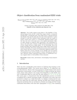 Object classification from randomized EEG trials