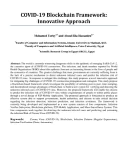 COVID-19 Blockchain Framework: Innovative Approach