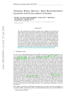 Thinking While Moving: Deep Reinforcement Learning with Concurrent
  Control