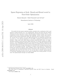 Sparse Regression at Scale: Branch-and-Bound rooted in First-Order
  Optimization