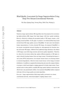 Blind Quality Assessment for Image Superresolution Using Deep Two-Stream
  Convolutional Networks