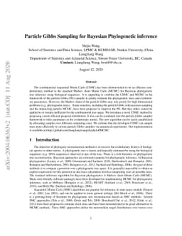 Particle Gibbs Sampling for Bayesian Phylogenetic inference
