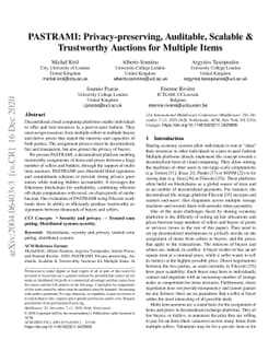 PASTRAMI: Privacy-preserving, Auditable, Scalable & Trustworthy Auctions
  for Multiple Items