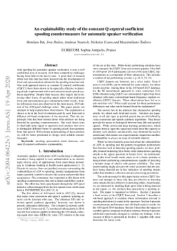 An explainability study of the constant Q cepstral coefficient spoofing
  countermeasure for automatic speaker verification