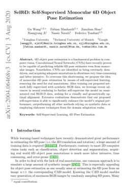 Self6D: Self-Supervised Monocular 6D Object Pose Estimation