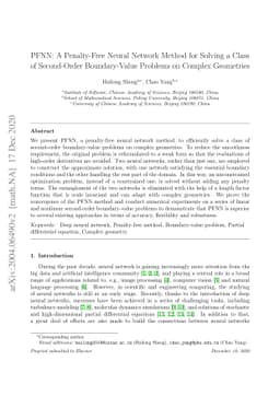 PFNN: A Penalty-Free Neural Network Method for Solving a Class of
  Second-Order Boundary-Value Problems on Complex Geometries