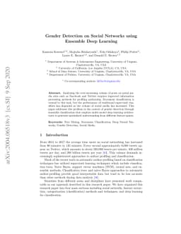 Gender Detection on Social Networks using Ensemble Deep Learning