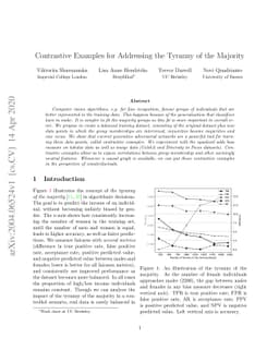Contrastive Examples for Addressing the Tyranny of the Majority