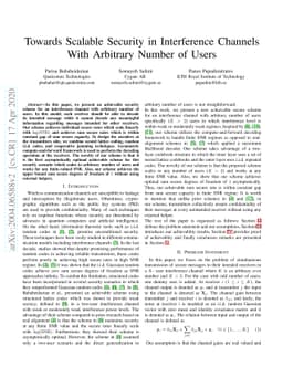 Towards Scalable Security in Interference Channels With Arbitrary Number
  of Users