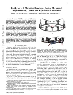 FAST-Hex -- A Morphing Hexarotor: Design, Mechanical Implementation,
  Control and Experimental Validation