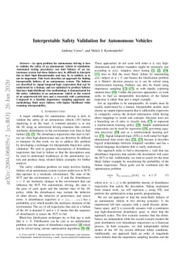 Interpretable Safety Validation for Autonomous Vehicles