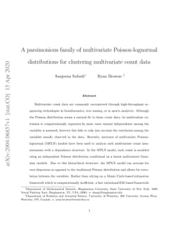 A parsimonious family of multivariate Poisson-lognormal distributions
  for clustering multivariate count data