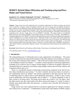 HODET: Hybrid Object DEtection and Tracking using mmWave Radar and
  Visual Sensors