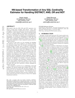 NN-based Transformation of Any SQL Cardinality Estimator for Handling
  DISTINCT, AND, OR and NOT