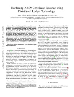Hardening X.509 Certificate Issuance using Distributed Ledger Technology