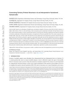 Generating Tertiary Protein Structures via an Interpretative Variational
  Autoencoder