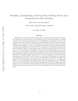 Bounding, Concentrating, and Truncating: Unifying Privacy Loss
  Composition for Data Analytics