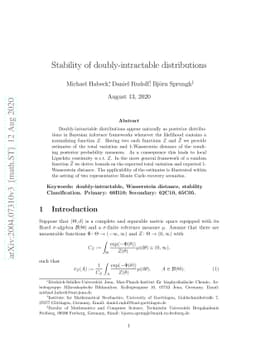 Stability of doubly-intractable distributions