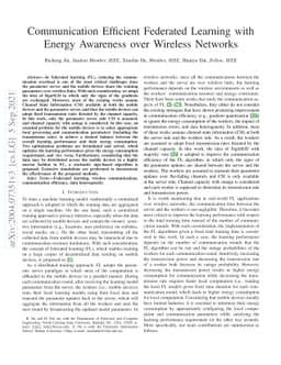 Communication Efficient Federated Learning with Energy Awareness over
  Wireless Networks