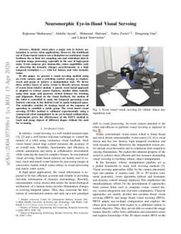 Neuromorphic Eye-in-Hand Visual Servoing