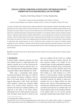 Single upper limb pose estimation method based on improved stacked
  hourglass network