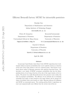 Efficient Bernoulli factory MCMC for intractable posteriors