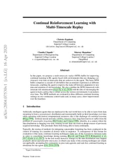 Continual Reinforcement Learning with Multi-Timescale Replay