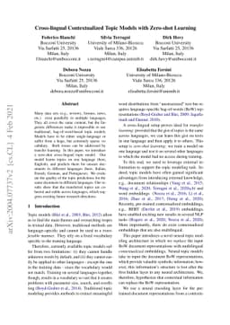 Cross-lingual Contextualized Topic Models with Zero-shot Learning