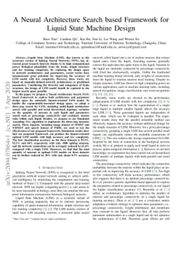 A Neural Architecture Search based Framework for Liquid State Machine
  Design