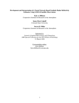 Development and Interpretation of a Neural Network-Based Synthetic Radar
  Reflectivity Estimator Using GOES-R Satellite Observations