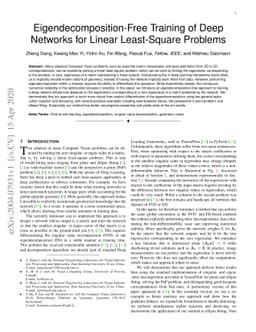 Eigendecomposition-Free Training of Deep Networks for Linear
  Least-Square Problems