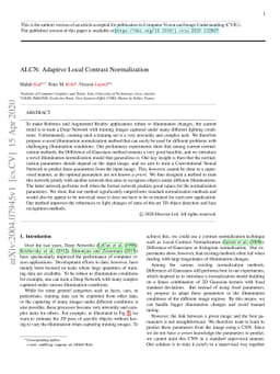 ALCN: Adaptive Local Contrast Normalization