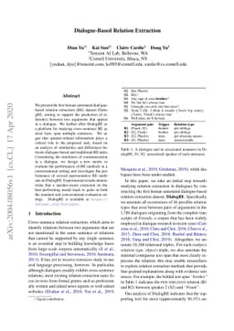 Dialogue-Based Relation Extraction